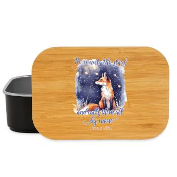 Fox Bible Verse Christian - Lunch Box - black - Front