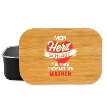 Herz schlägt für einen Maurer - Lunch Box - Schwarz - Vorne