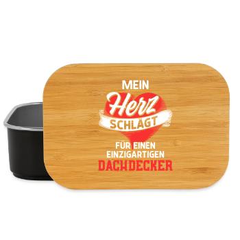Mein Herz schlägt fürs einen Dachdecker / Spruch - Lunch Box - Schwarz - Vorne