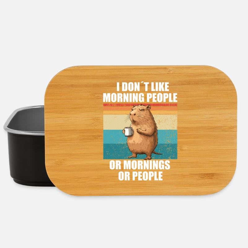Capybara mit Kaffee I dont like Morning People - Lunch Box - Schwarz