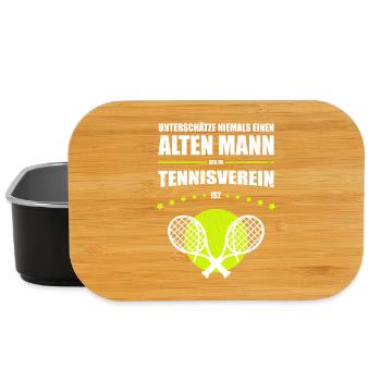 Old man who is in the tennis club - Lunch Box - black - Front