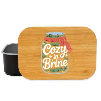 Cozy In Brine Gurken Glas Winter Humor - Lunch Box - Schwarz - Vorne