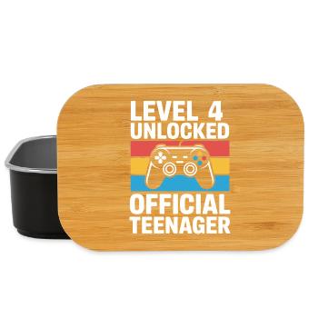 Level 4 Unlocked Birthday Gamer Birthday - Lunch Box - black - Front