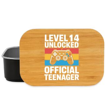Level 14 Entsperrter offizieller Teenager - Lunch Box - Schwarz - Vorne