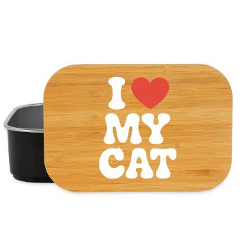 I Love My Cat Ich Liebe Meine Katze - Lunch Box - black - Front