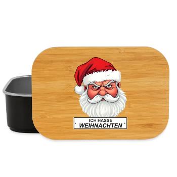 I Hate Christmas Santa Saying - Lunch Box - black - Front