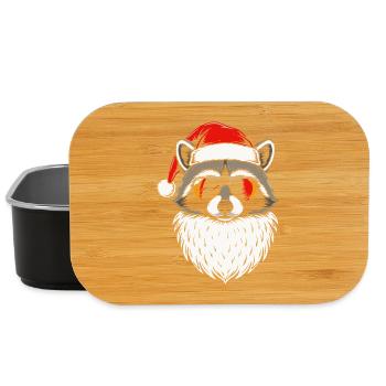 Cool Santa Racoon Weihnachtsdesign Xmas racoon - Lunch Box - Schwarz - Vorne