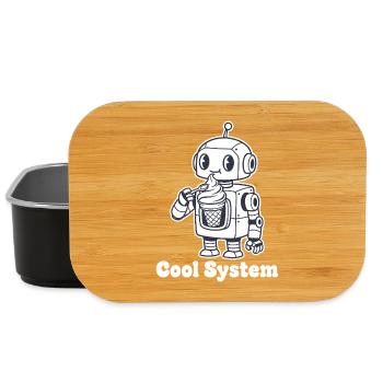Roboter mit Eiscreme - Lunch Box - Schwarz - Vorne