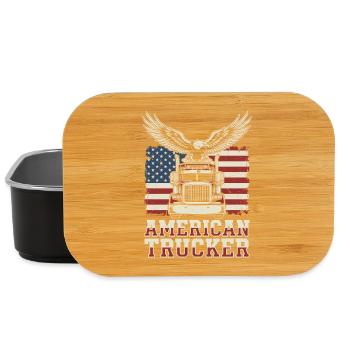 Amerikanischer Lkw-Fahrer, patriotischer Lkw-Fahrer - Lunch Box - Schwarz - Vorne