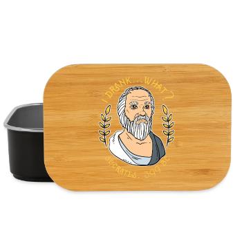 Funny Socrates I Drank What Philosophy Graphic - Lunch Box - black - Front