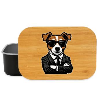 Jack Russell Terrier Suit Sunglasses Gift - Lunch Box - black - Front