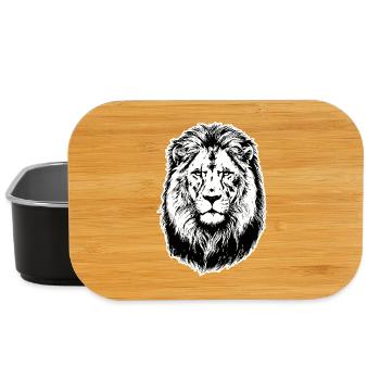 Portrait Lion Roi de la Savane - Boîte à goûter - noir - Devant
