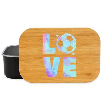 Love Football T-Shirt – Sport & Heart Design - Lunch Box - black - Front