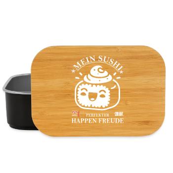my sushi - perfect bite of joy. - Lunch Box - black - Front