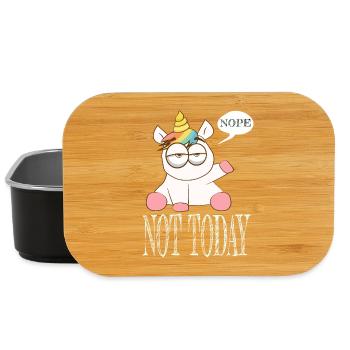 Schlummerndes Einhorn Not Today - Lunch Box - Schwarz - Vorne
