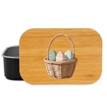 Œufs pastel dans un panier - Boîte à goûter - noir - Devant