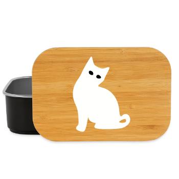 Silhouette de chat – Cadeau pour l’amoureux des chats - Boîte à goûter - noir - Devant
