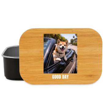 Good Day Shiba Inu Dog Meme Positive Vibes - Lunch Box - black - Front