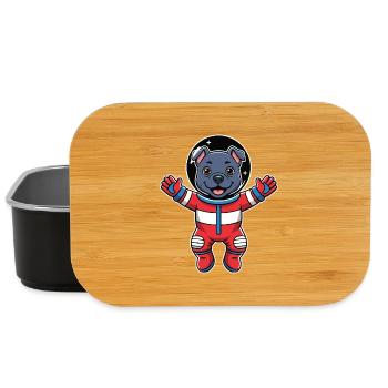 Dog Staffy Astronaut Space Color - Lunch Box - black - Front