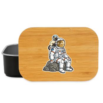 Siamese Cat Astronaut Space Companion - Lunch Box - black - Front