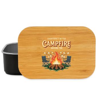 Campfire Marshmallow Alles ist besser Campingplatz - Lunch Box - Schwarz - Vorne