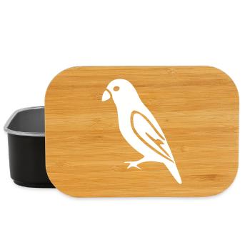 Vogel weiß Geschenk Naturliebhaber - Lunch Box - Schwarz - Vorne