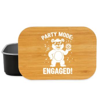 Party Mode Bear: Engaged! - Lunch Box - black - Front