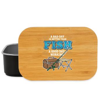Camping Angeln Humor Schlechter Tag Fische funktionieren besser - Lunch Box - Schwarz - Vorne