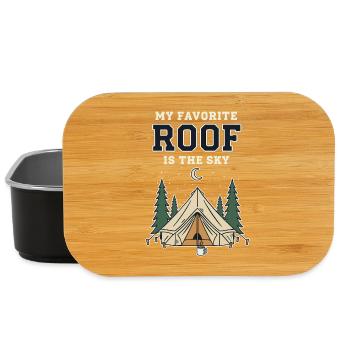 Camping Tente Humour Favorite Roof Is The Sky - Lunch Box - black - Front