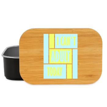 I Can't Adult Today Funny Adult Saying Logo - Lunch Box - black - Front