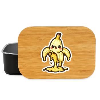 Schmelzende Banane Kawaii - Lunch Box - Schwarz - Vorne