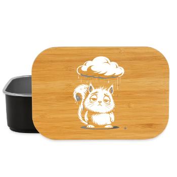 Squirrel in the Rain - Cute Vintage Design - Lunch Box - black - Front