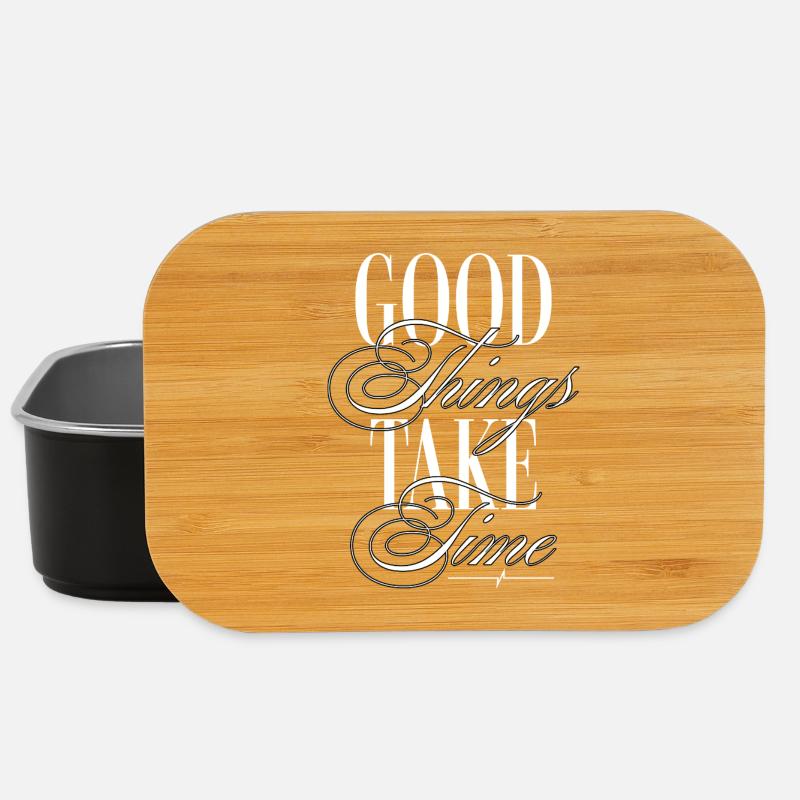 Good Things Take Time – Inspirational Typography  - Lunch Box - Schwarz