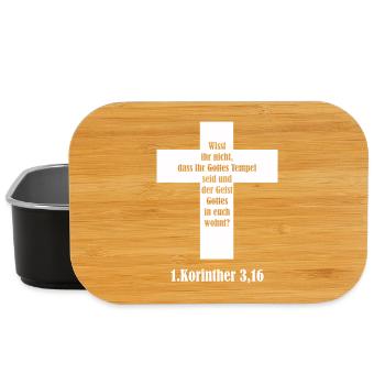 Quotation from the Cross Corinthians 3:16 - Spirit in You - Lunch Box - black - Front