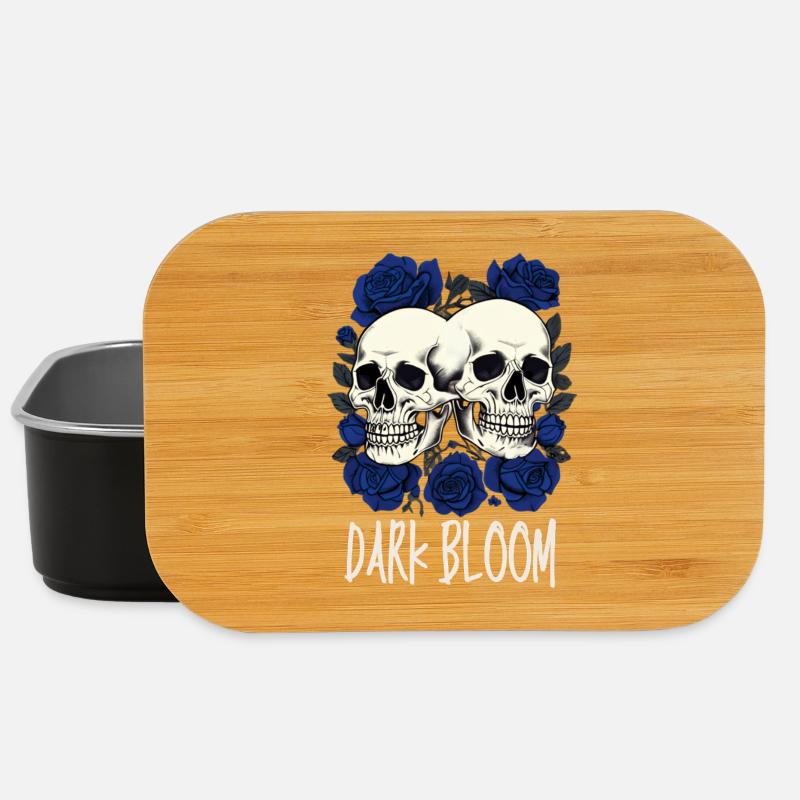 Dark Bloom – Gothic Skulls and Roses - Lunch Box - black