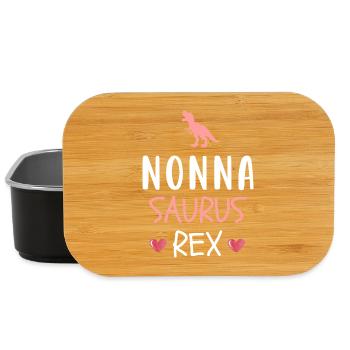 Nonnasaurus Rex - Cute Nonna Dinosaur - Lunch Box - black - Front