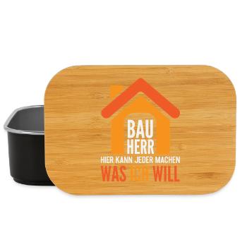 Bauherr Hier kann jeder machen was ich will - Lunch Box - Schwarz - Vorne