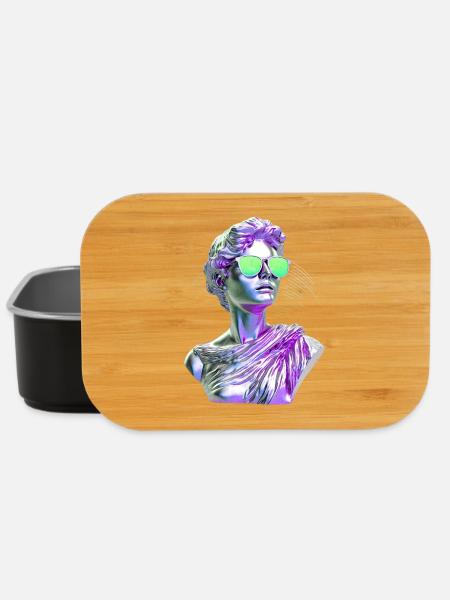 Vaporwave Statue Neonbrille - Lunch Box - Schwarz