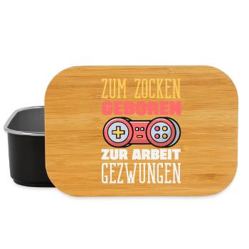 Zum Zocken Geboren Zur Arbeit Gezwungen Gamer - Lunch Box - Schwarz - Vorne