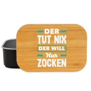 Der Tut Nix Der Will Nur Zocken Lustiger Gamer - Lunch Box - Schwarz - Vorne