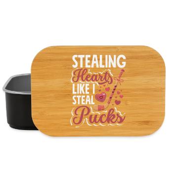 Retro Heart Valentine's Day Design Love - Lunch Box - black - Front