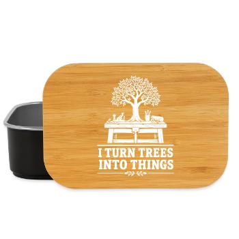 Humour Menuisier Ébéniste Bois | Cadeau Artisan - Boîte à goûter - noir - Devant