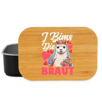I Bims Die Braut Jga Alpaka Lama Brautparty - Lunch Box - Schwarz - Vorne