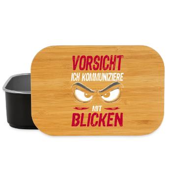 Vorsicht Ich kommuniziere mit Blicken - Lunch Box - Schwarz - Vorne