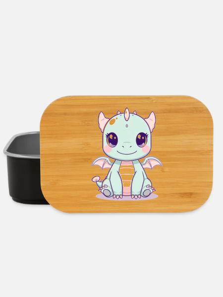 Mint dragon with wings - Lunch Box - black