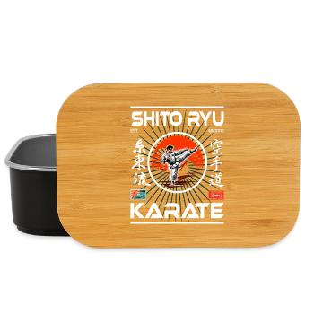 Shito-ryu design with kanji and karateka - Lunch Box - black - Front