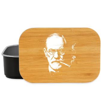 Sigmund Freud smoking cigar - Lunch Box - black - Front