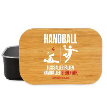 Schwalbenfreie Zone – Handball vs Fußball - Lunch Box - Schwarz - Vorne