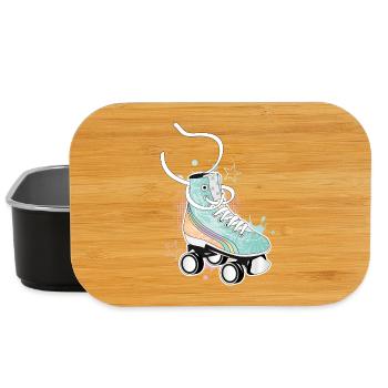 Rollschuh in Retro Farben mit Graffiti und Sterne - Lunch Box - Schwarz - Vorne