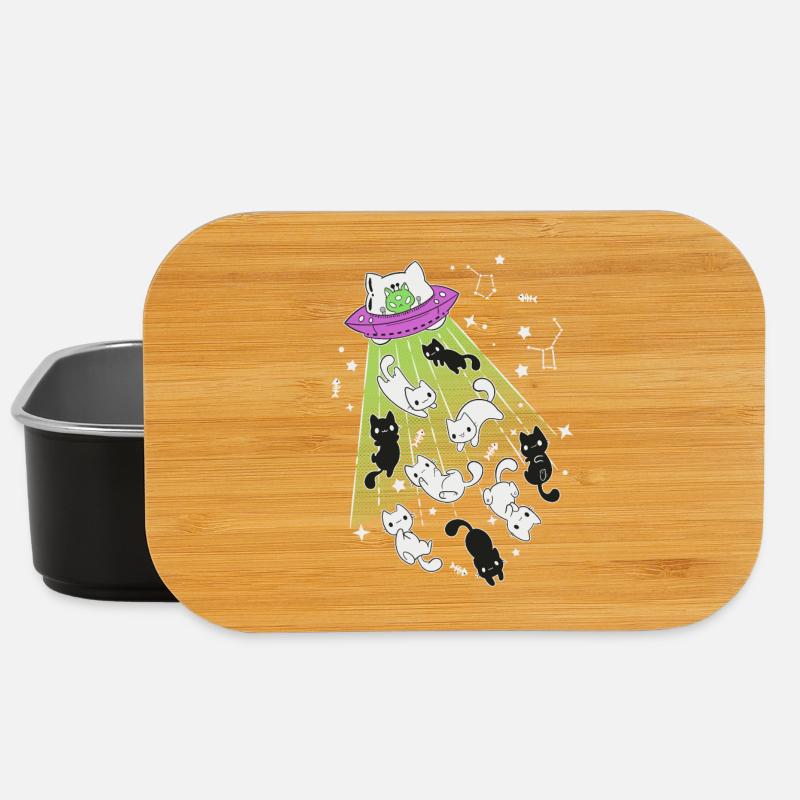 alien cats - Lunch Box - black